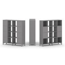 Стайл Проджект Набор стеллажа одностороннего, 4 яруса SN.NS-441 Серый Пепел/Металл Серый 1488*400*16