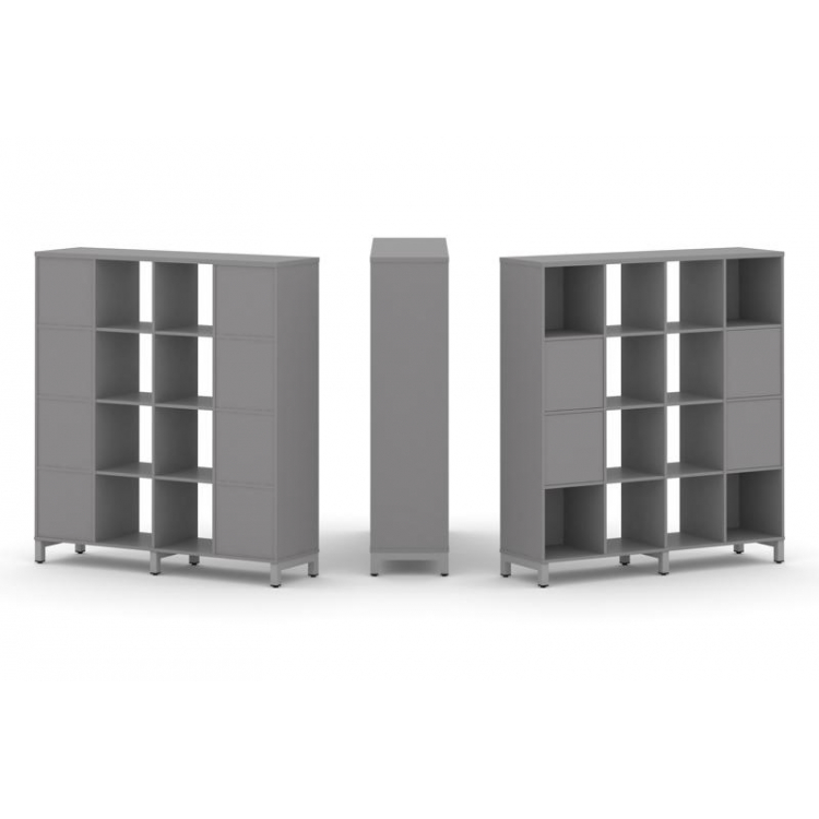 Стайл Проджект Набор стеллажа одностороннего, 4 яруса SN.NS-441 Серый Пепел/Металл Серый 1488*400*16