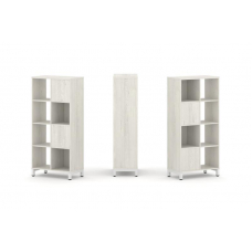 Style Project Набор стеллажа 2-х сторон., 4 яр. SN.NSD-421 Дуб Наварра/Металл Белый 754*400*1615