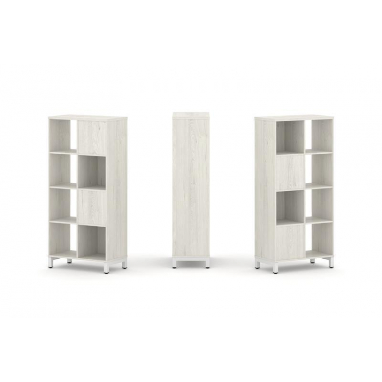 Style Project Набор стеллажа 2-х сторон., 4 яр. SN.NSD-421 Дуб Наварра/Металл Белый 754*400*1615