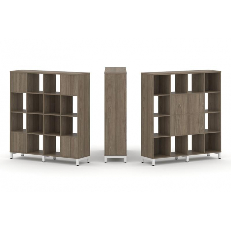 Style Project Набор стеллажа 2-х сторон., 4 яр. SN.NSD-441 Вяз Благородный/Металл Белый 1488*400*161