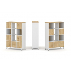 Style Project Набор стеллажа 2-х сторон., 4 яр. SN.NSD-431 Белый/Тиквуд Светлый/Металл Белый 1121*40