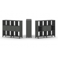 Style Project Набор стеллажа 1 сторон., 3 яр. SN.NS-341 Антрацит/Металл Антрацит 1488*400*1248