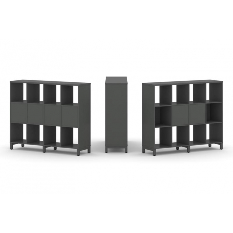 Style Project Набор стеллажа 1 сторон., 3 яр. SN.NS-341 Антрацит/Металл Антрацит 1488*400*1248