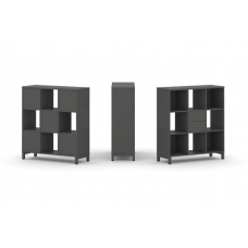 Style Project Набор стеллажа 1 сторон., 3 яр. SN.NS-331 Антрацит/Металл Антрацит 1121*400*1248