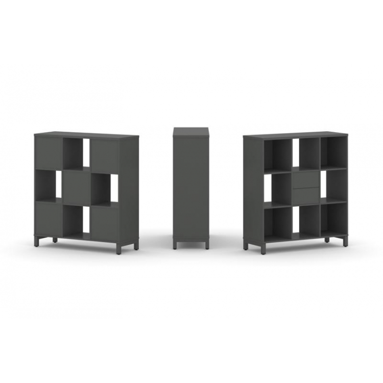 Style Project Набор стеллажа 1 сторон., 3 яр. SN.NS-331 Антрацит/Металл Антрацит 1121*400*1248
