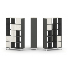 Style Project Набор стеллажа 1 сторон., 5 яр. SN.NS-531 Антрацит/Дуб Наварра/Металл Белый 1121*400*1