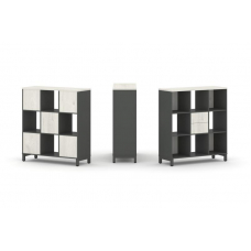 Style Project Набор стеллажа 1 сторон., 3 яр. SN.NS-331 Антрацит/Дуб Наварра/Металл Антрацит 1121*40