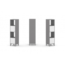 Стайл Проджект Набор стеллажа одностороннего, 4 яруса SN.NS-411 Серый Пепел/Белый/Металл Серый 387*4