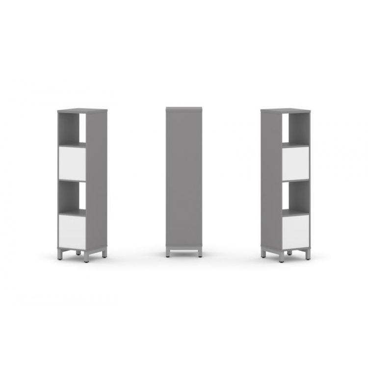 Стайл Проджект Набор стеллажа одностороннего, 4 яруса SN.NS-411 Серый Пепел/Белый/Металл Серый 387*4