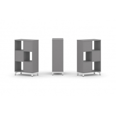 Стайл Проджект Набор стеллажа одностороннего, 3 яруса SN.NS-321 Серый Пепел/Металл Белый 754*400*124