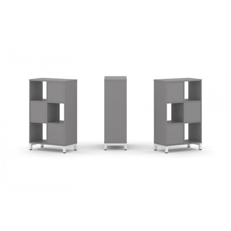 Стайл Проджект Набор стеллажа одностороннего, 3 яруса SN.NS-321 Серый Пепел/Металл Белый 754*400*124
