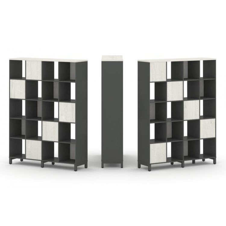 Style Project Набор стеллажа 2-х сторон., 5 яр. SN.NSD-541 Антрацит/Дуб Наварра/Металл Антрацит 1488