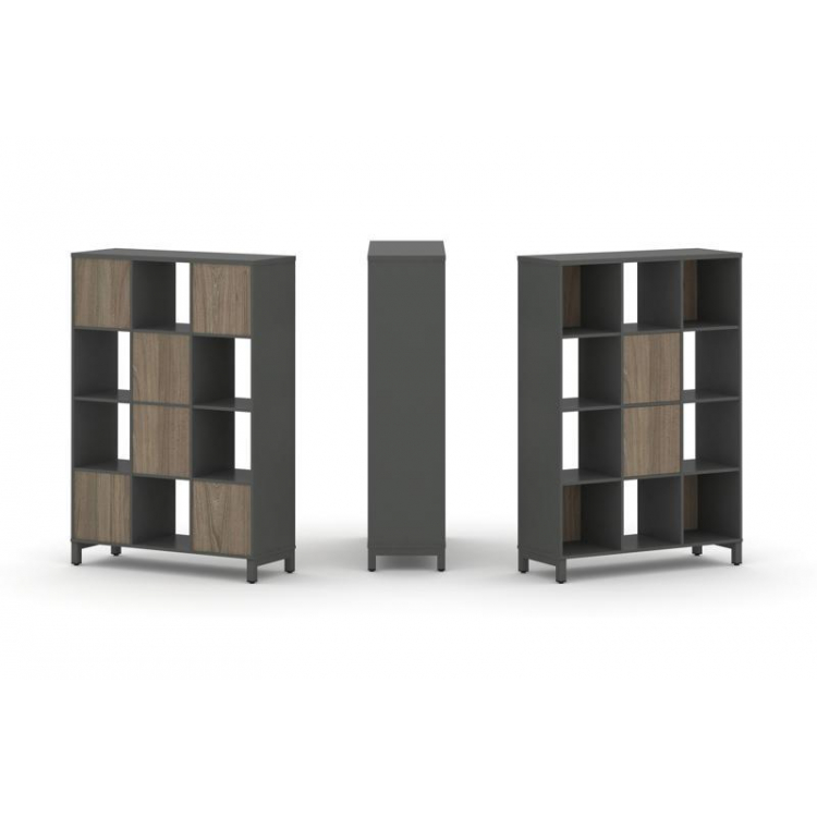 Style Project Набор стеллажа 1 сторон., 4 яр. SN.NS-431 Антрацит/Вяз Благородный/Металл Антрацит 112