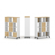 Style Project Набор стеллажа 1 сторон., 4 яр. SN.NS-431 Белый/Тиквуд Светлый/Металл Антрацит 1121*40