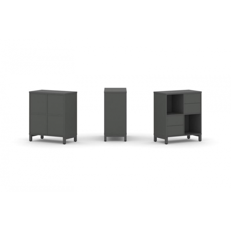 Style Project Набор стеллажа 1 сторон., 2 яр. SN.NS-221 Антрацит/Металл Антрацит 754*400*881