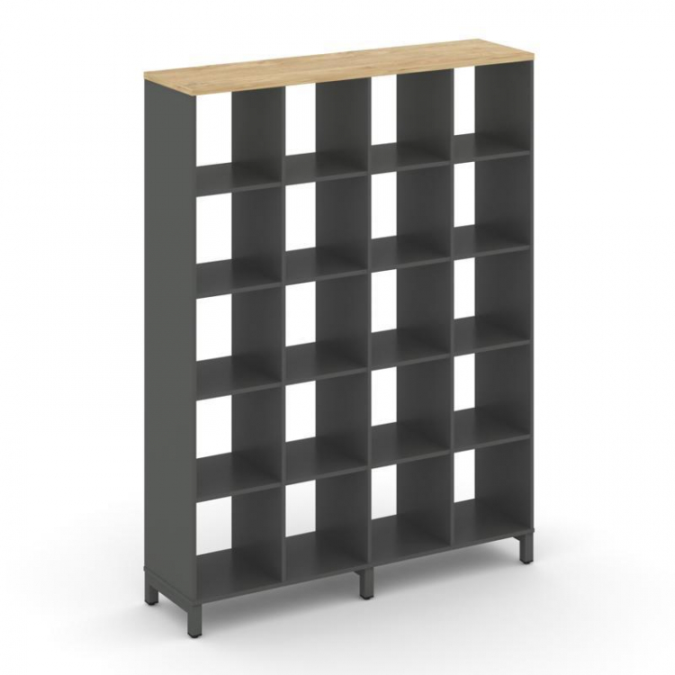 Style Project Каркас стеллажа 5 яр. SN.KS-540 Антрацит/Тиквуд Светлый/Металл Антрацит 1488*400*1982