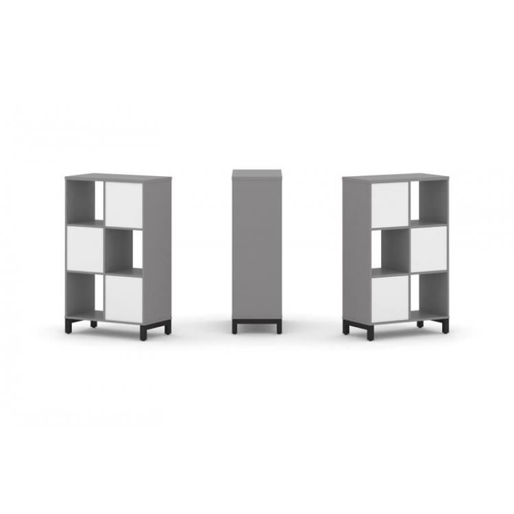 Стайл Проджект Набор стеллажа одностороннего, 3 яруса SN.NS-321 Серый Пепел/Белый/Металл Черный 754*