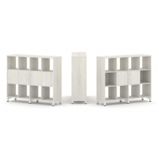 Style Project Набор стеллажа 1 сторон., 3 яр. SN.NS-341 Дуб Наварра/Металл Белый 1488*400*1248