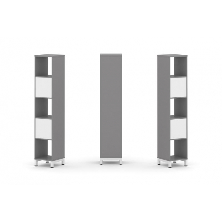 Стайл Проджект Набор стеллажа одностороннего, 5 ярусов SN.NS-511 Серый Пепел/Белый/Металл Белый 387*