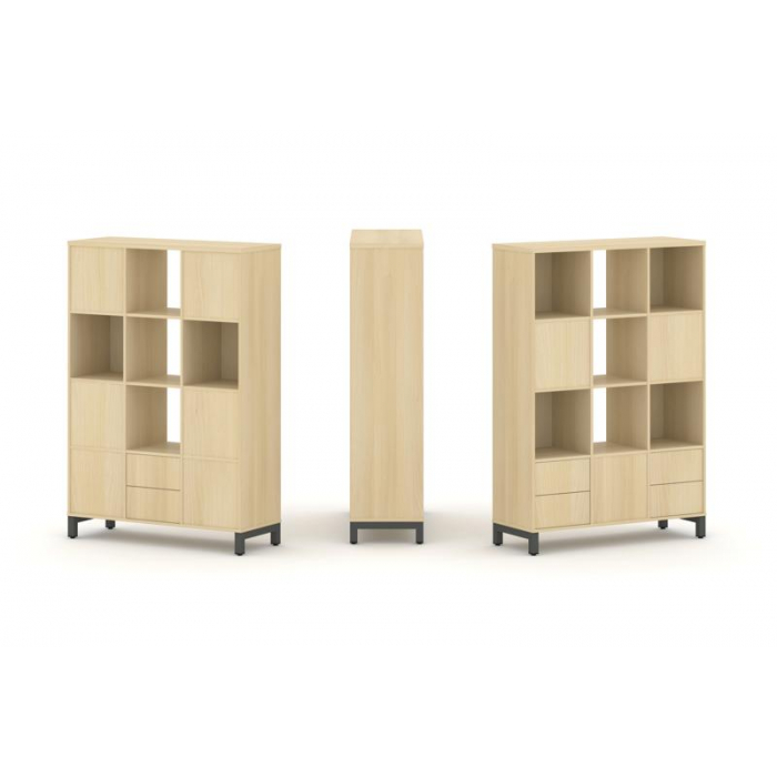 Style Project Набор стеллажа 2-х сторон., 4 яр. SN.NSD-431 Акация Лорка/Металл Антрацит 1121*400*161