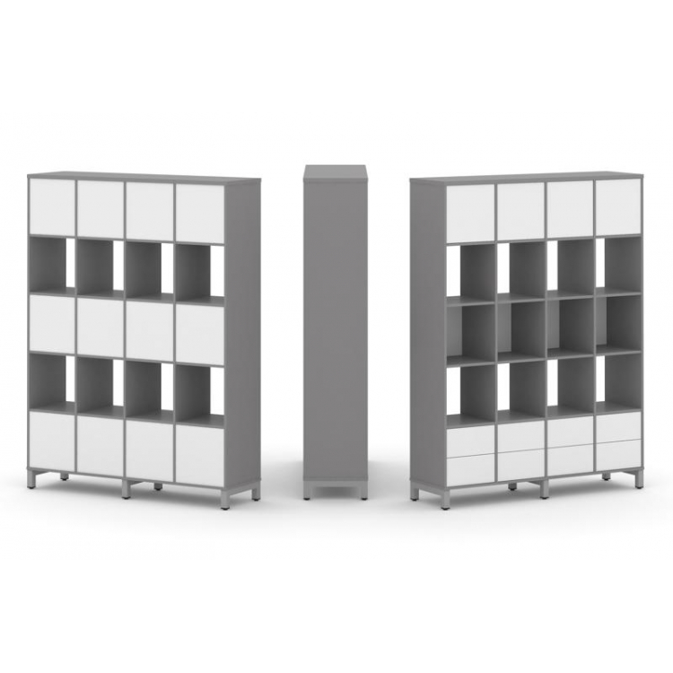 Стайл Проджект Набор стеллажа одностороннего, 5 ярусов SN.NS-541 Серый Пепел/Белый/Металл Серый 1488