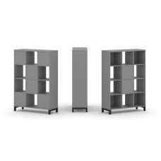 Стайл Проджект Набор стеллажа одностороннего, 4 яруса SN.NS-431 Серый Пепел/Металл Черный 1121*400*1