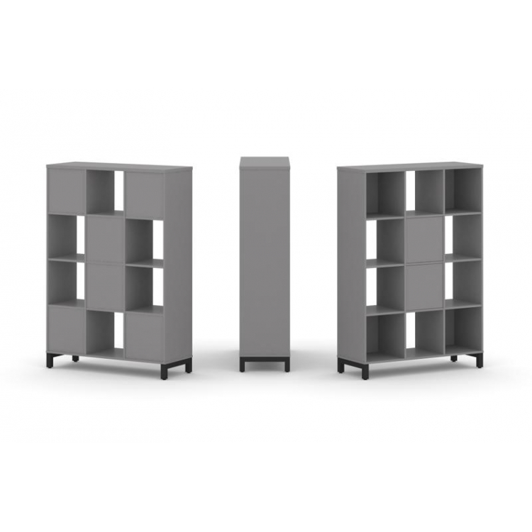 Стайл Проджект Набор стеллажа одностороннего, 4 яруса SN.NS-431 Серый Пепел/Металл Черный 1121*400*1