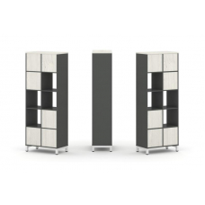 Style Project Набор стеллажа 1 сторон., 5 яр. SN.NS-521 Антрацит/Дуб Наварра/Металл Белый 754*400*19