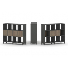 Style Project Набор стеллажа 1 сторон., 3 яр. SN.NS-341 Антрацит/Вяз Благородный/Металл Антрацит 148