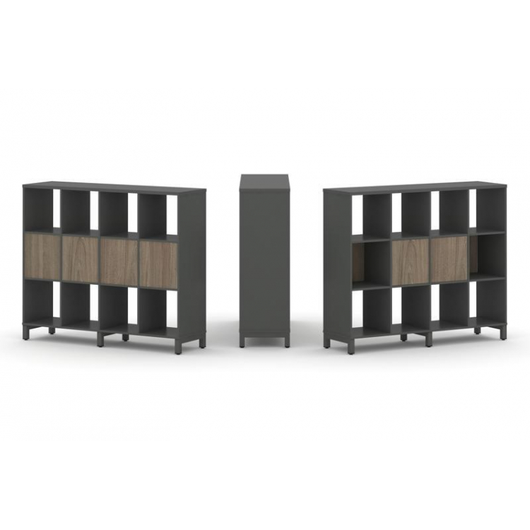 Style Project Набор стеллажа 1 сторон., 3 яр. SN.NS-341 Антрацит/Вяз Благородный/Металл Антрацит 148