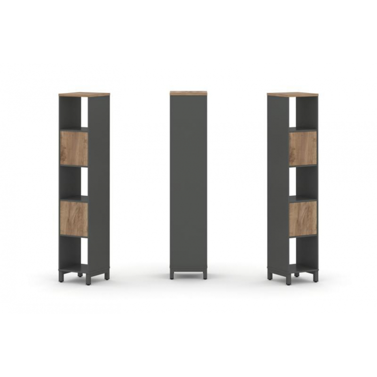 Style Project Набор стеллажа 1 сторон., 5 яр. SN.NS-511 Антрацит/Дуб Табак/Металл Антрацит 387*400*1