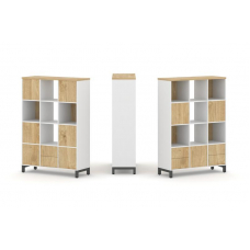 Style Project Набор стеллажа 2-х сторон., 4 яр. SN.NSD-431 Белый/Тиквуд Светлый/Металл Антрацит 1121