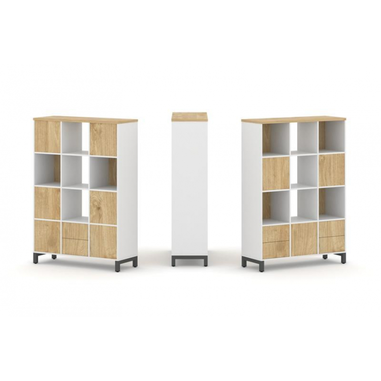 Style Project Набор стеллажа 2-х сторон., 4 яр. SN.NSD-431 Белый/Тиквуд Светлый/Металл Антрацит 1121