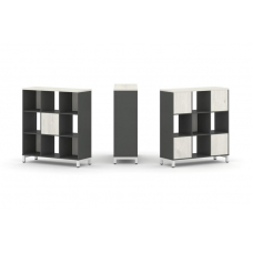 Style Project Набор стеллажа 2-х сторон., 3 яр. SN.NSD-331 Антрацит/Дуб Наварра/Металл Белый 1121*40