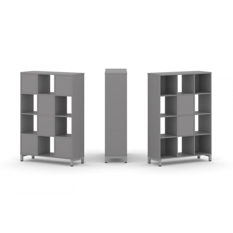 Стайл Проджект Набор стеллажа одностороннего, 4 яруса SN.NS-431 Серый Пепел/Металл Серый 1121*400*16