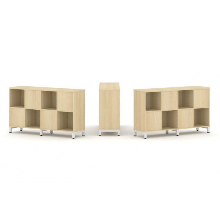 Style Project Набор стеллажа 2-х сторон., 2 яр. SN.NSD-241 Акация Лорка/Металл Белый 1488*400*881