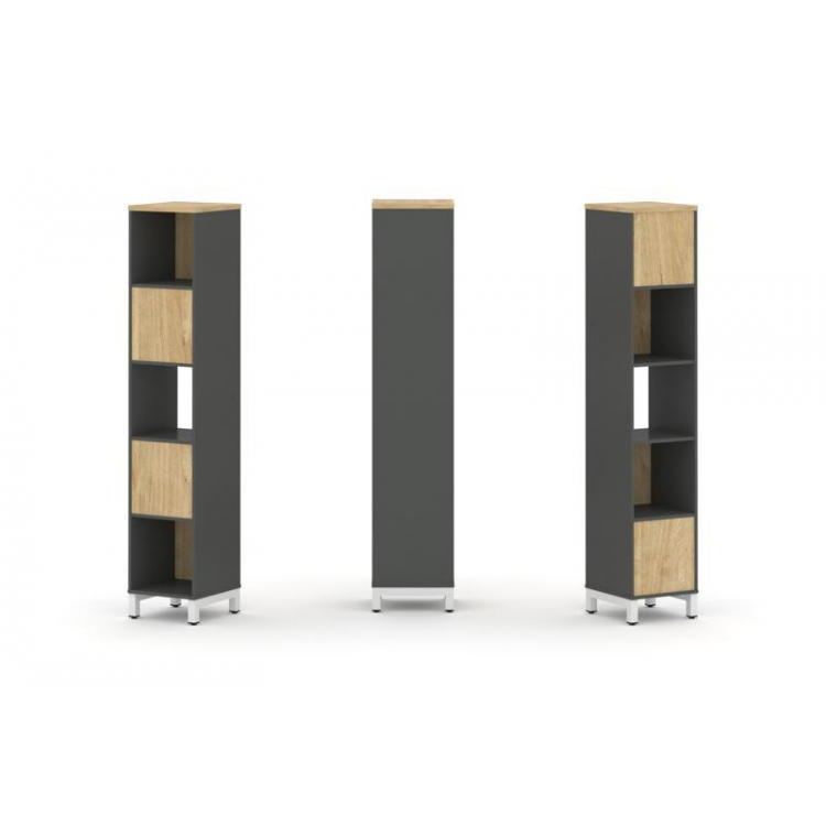 Style Project Набор стеллажа 2-х сторон., 5 яр. SN.NSD-511 Антрацит/Тиквуд Светлый/Металл Белый 387*