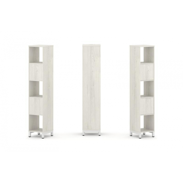 Style Project Набор стеллажа 1 сторон., 5 яр. SN.NS-511 Дуб Наварра/Металл Белый 387*400*1982