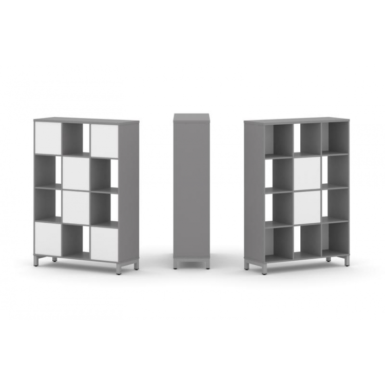 Стайл Проджект Набор стеллажа одностороннего, 4 яруса SN.NS-431 Серый Пепел/Белый/Металл Серый 1121*