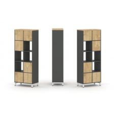 Style Project Набор стеллажа 1 сторон., 5 яр. SN.NS-521 Антрацит/Тиквуд Светлый/Металл Белый 754*400