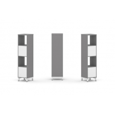 Стайл Проджект Набор стеллажа одностороннего, 4 яруса SN.NS-411 Серый Пепел/Белый/Металл Белый 387*4