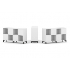 Style Project Набор стеллажа 2-х сторон., 2 яр. SN.NSD-241 Белый/Металл Антрацит 1488*400*881