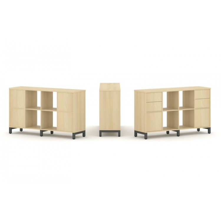 Style Project Набор стеллажа 1 сторон., 2 яр. SN.NS-241 Акация Лорка/Металл Антрацит 1488*400*881