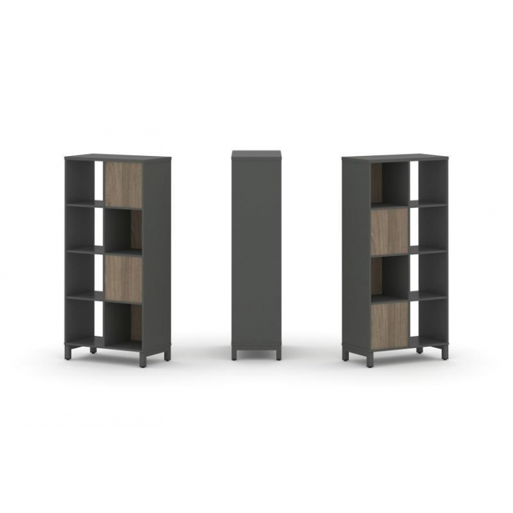 Style Project Набор стеллажа 2-х сторон., 4 яр. SN.NSD-421 Антрацит/Вяз Благородный/Металл Антрацит