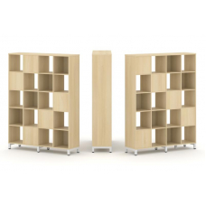 Style Project Набор стеллажа 2-х сторон., 5 яр. SN.NSD-541 Акация Лорка/Металл Белый 1488*400*1982