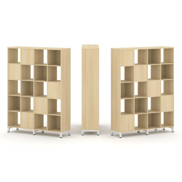 Style Project Набор стеллажа 2-х сторон., 5 яр. SN.NSD-541 Акация Лорка/Металл Белый 1488*400*1982