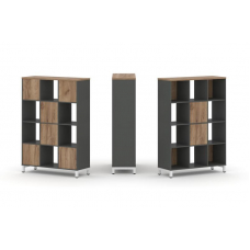 Style Project Набор стеллажа 1 сторон., 4 яр. SN.NS-431 Антрацит/Дуб Табак/Металл Белый 1121*400*161