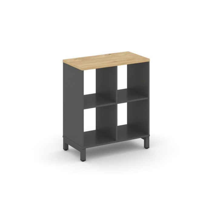 Style Project Каркас стеллажа 2 яр. SN.KS-220 Антрацит/Тиквуд Светлый/Металл Антрацит 754*400*881