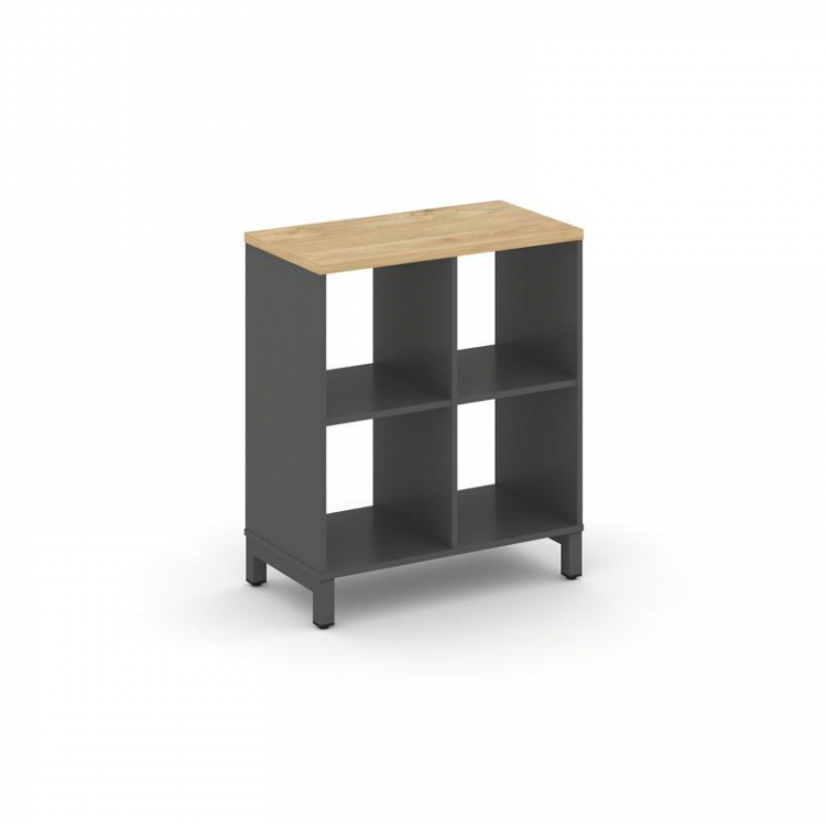 Style Project Каркас стеллажа 2 яр. SN.KS-220 Антрацит/Тиквуд Светлый/Металл Антрацит 754*400*881